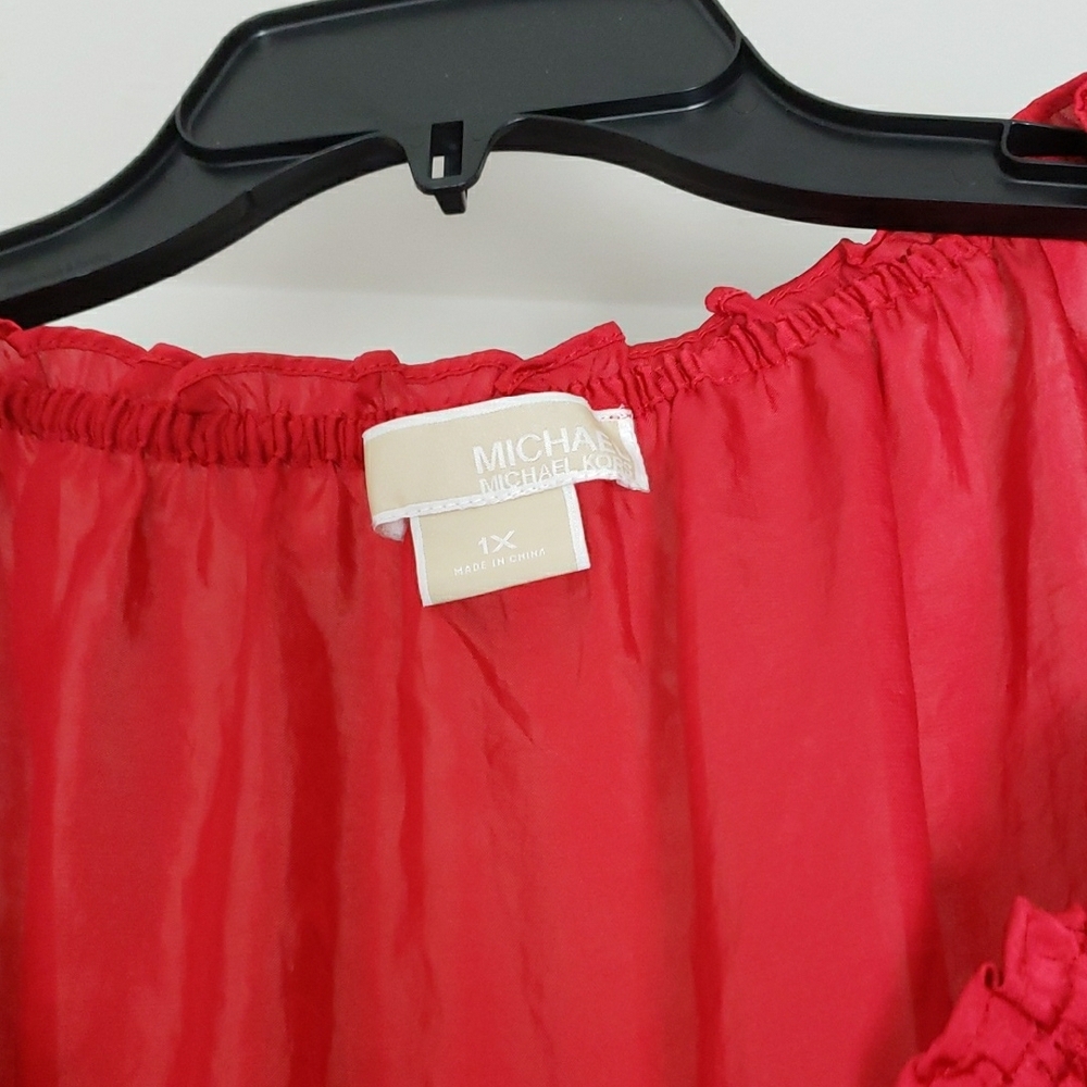 MICHAEL Michael Kors Red Ruffled Top - Picture 3 of 5